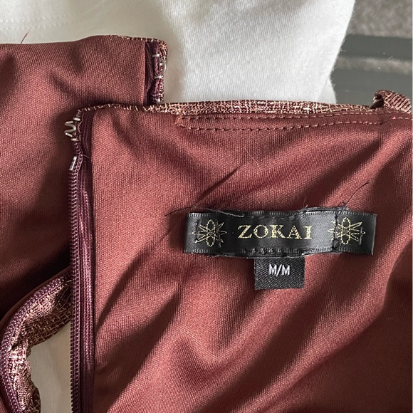 Zokai - Brown and Rose Gold Party Dress - Picture 9 of 11